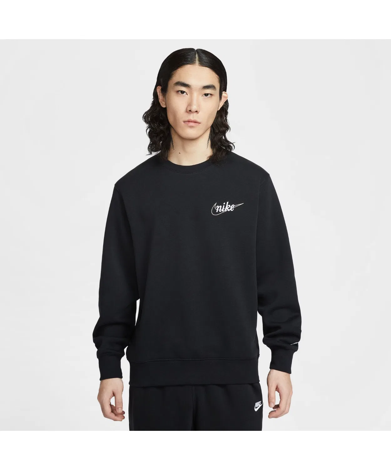 Свитшот Nike Club BB Crew с флисом, чёрный