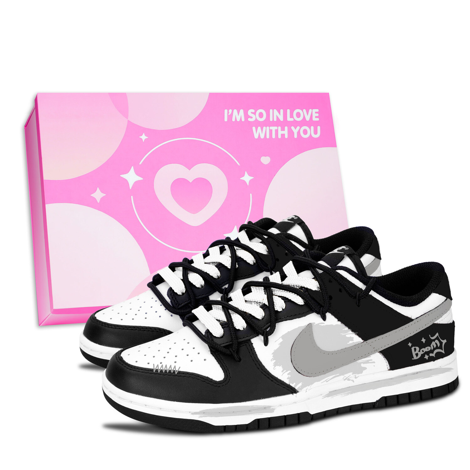 

Nike Dunk Black White, прохладная текстура, яркая, устойчивая к истиранию, низкие кроссовки для скейтбординга Unisex Black