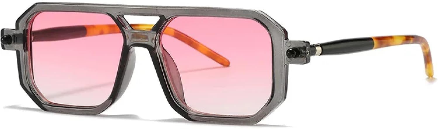 

Панк-солнцезащитные очки для мужчин, модные очки в крупной оправе, женские солнцезащитные очки в стиле ретро-винтаж, очки с защитой от УФ-излучения UV400 HHZZYVY, Gray-pink