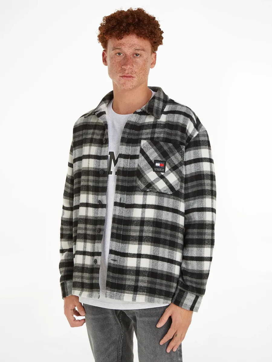 

Флисовая рубашка Tommy Jeans Plus "TJM FLEECE LINED CHECK SHIRT EXT", цвет Black Check