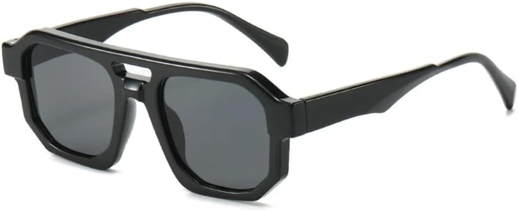 

Солнцезащитные очки для мужчин и женщин - защита UV400 - большая оправа, двойная перемычка, цветные линзы, для занятий спортом на открытом воздухе и вождения DSVIGF, Black