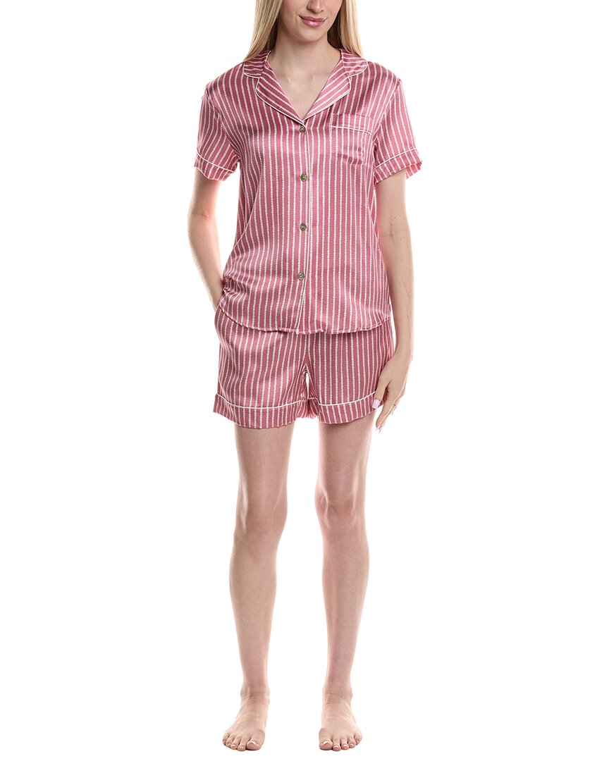 

Классический шелковый комплект из двух предметов Petite Plume Short Petite Plume, красный