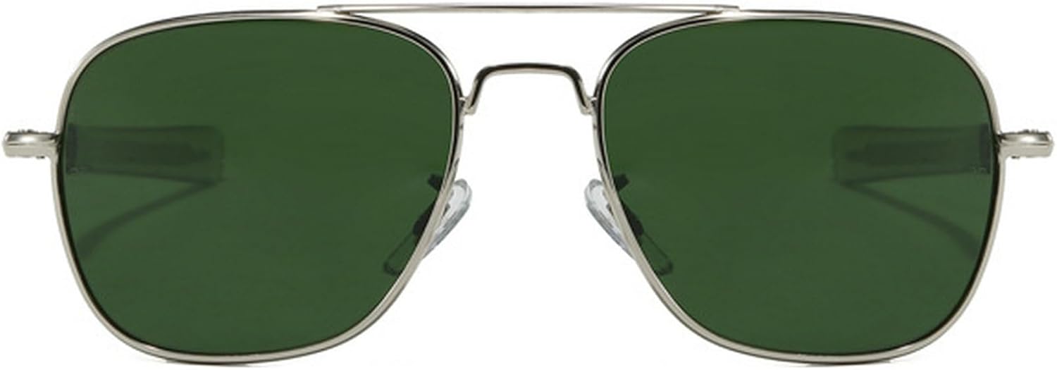 

Ретро-солнцезащитные очки с двойной перемычкой, квадратной формы, защита от УФ-излучения UV400, модные мужские поляризованные очки, стильные женские солнцезащитные очки-пилот mincl, Silver Green