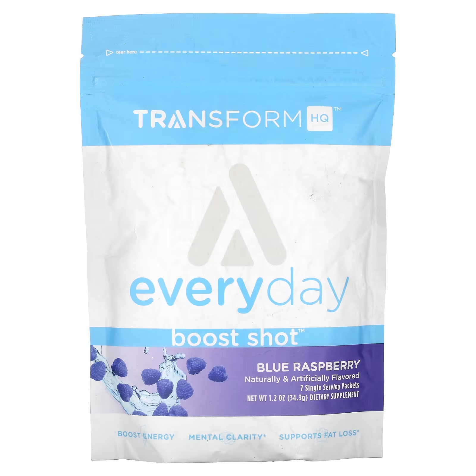 

TransformHQ Everyday Boost Shot с синей малиной, 1,2 унции (34,3 г)