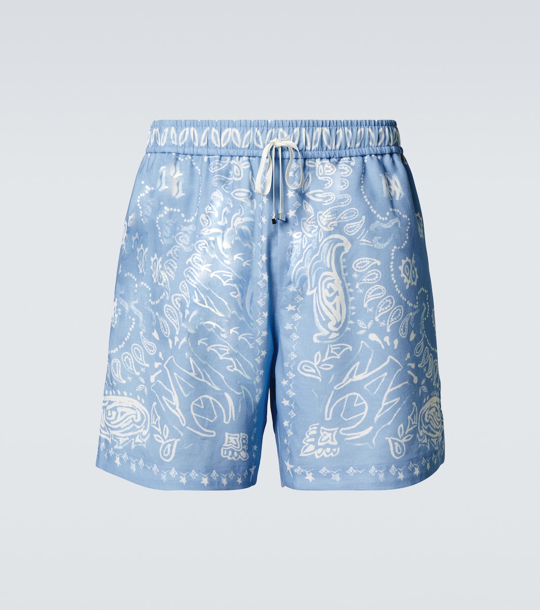 

Шорты-банданы из хлопковой смеси Amiri, Cerulean