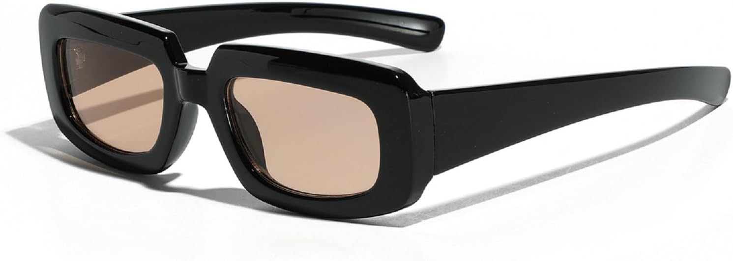 

Модные квадратные солнцезащитные очки для женщин, винтажные градиентные очки с защитой от УФ-излучения UV400, модные солнцезащитные очки для мужчин с заклепками Melrose, Black Tea