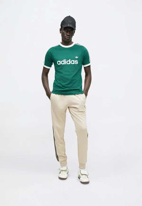 Футболка с принтом 3s с контрастной отделкой Adidas Originals, Collegiate Green — фото 3