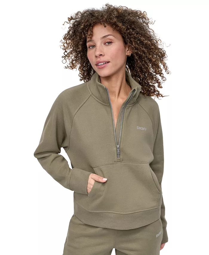 

Женская толстовка с заклепками и логотипом на молнии DKNY, зеленый