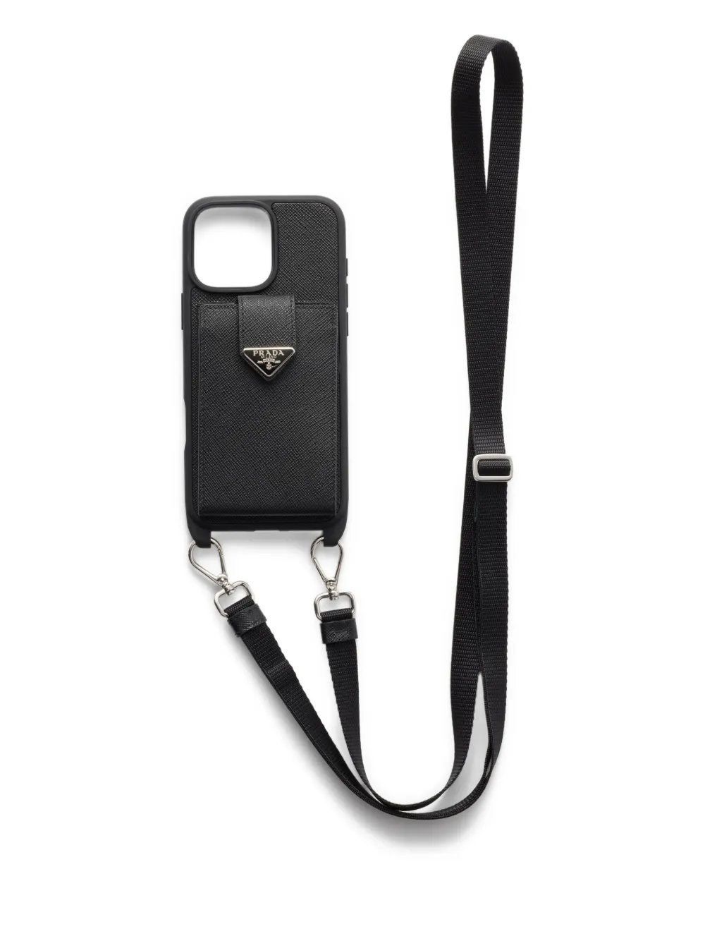 

Чехол для iPhone 16 Pro Max со съемным ремешком Prada, черный