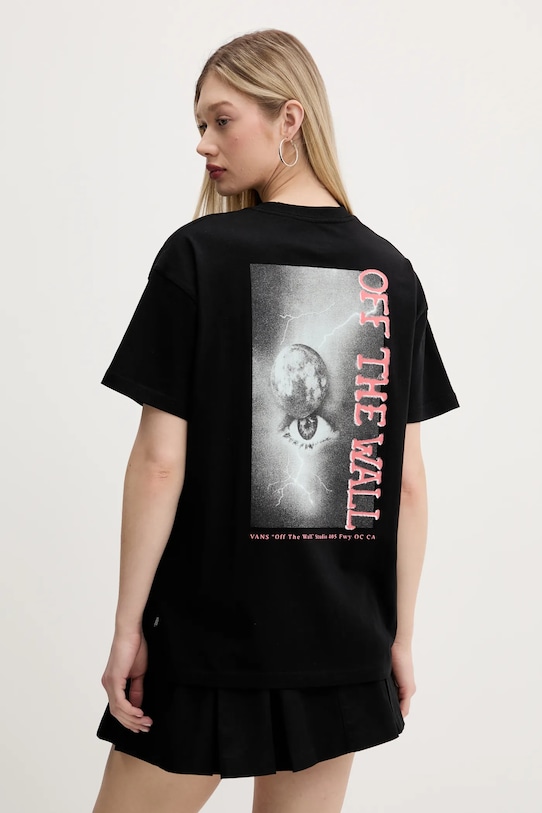 

Хлопковая футболка Vans, черный