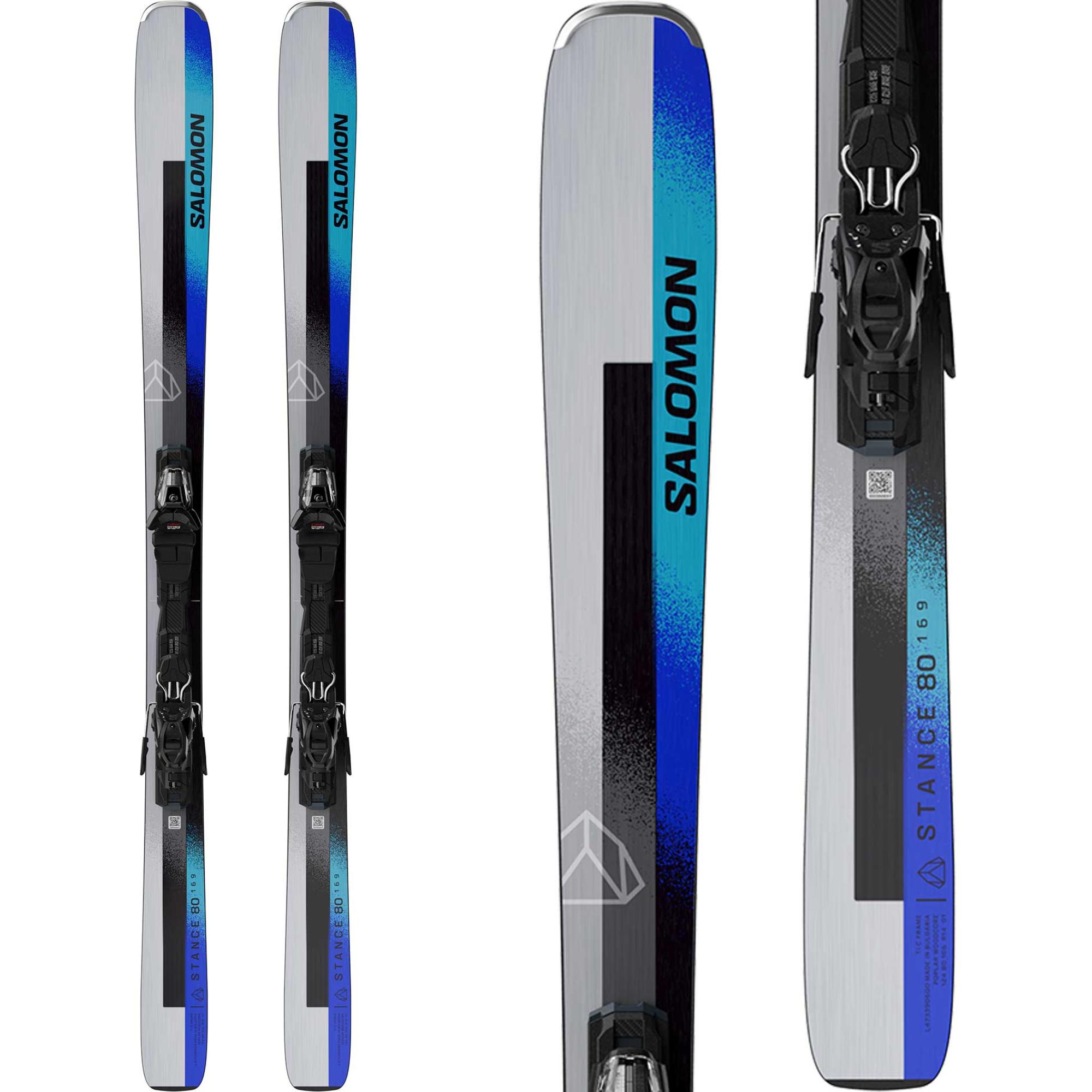 

Мужские лыжи Stance 80 с креплениями M11 Salomon, Silver Met/Turquoise/Race Blue