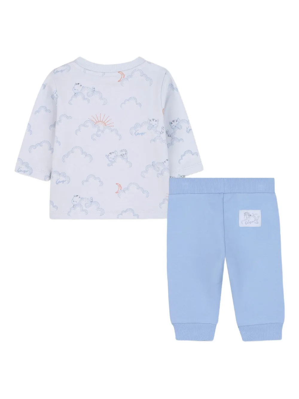 Комплект из толстовки и брюк с принтом Kenzo Kids, синий — фото 3