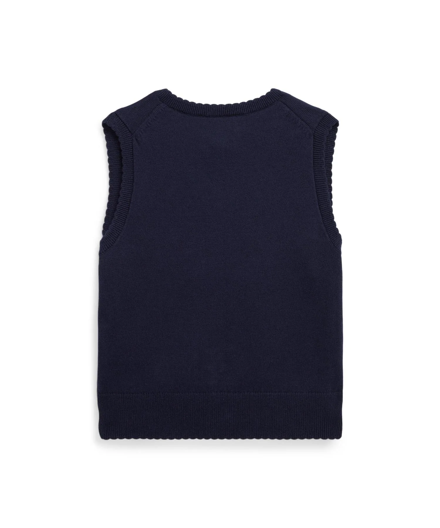 (Девочки 2-6 лет) Хлопковый жилет с фестончатым краем Polo Ralph Lauren, 410 Navy — фото 2