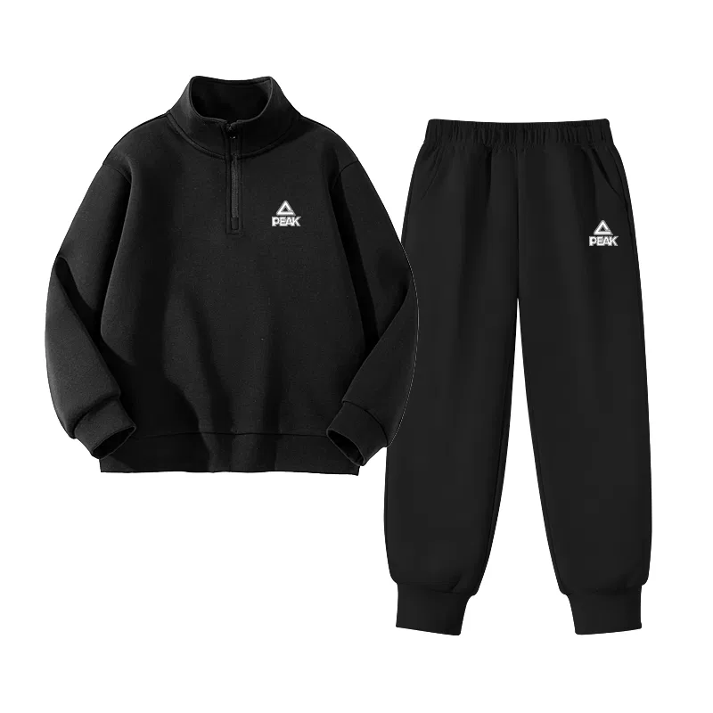 Спортивный костюм детский PEAK Light Heather Gray/PK Logo Black — фото 3