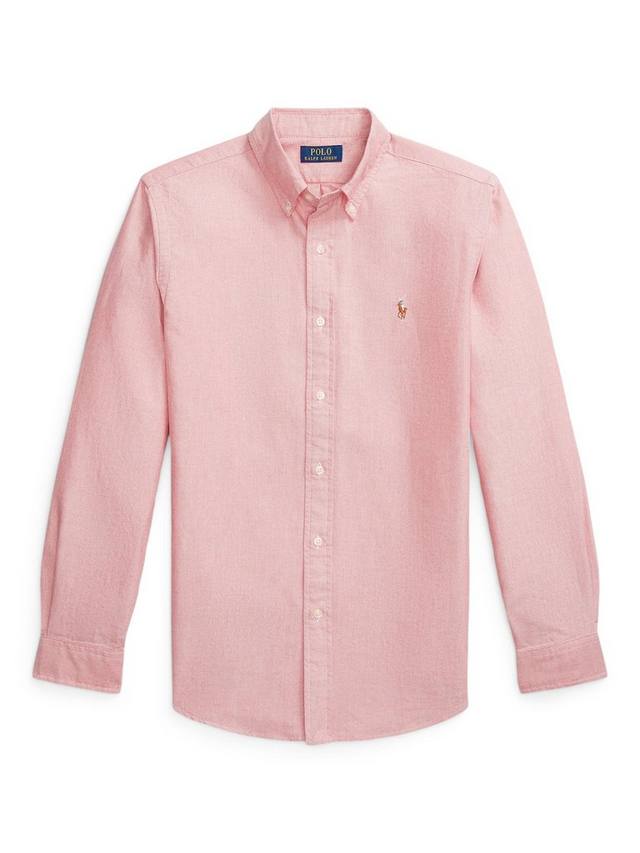 

Хлопковая поло рубашка оксфорд Custom Slim Fit Ralph Lauren, New Brick