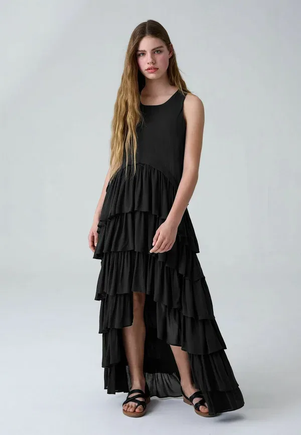 Платье макси Regular fit, Smallsaints, cavarly tiered ruffle maxi dress, черный — фото 2