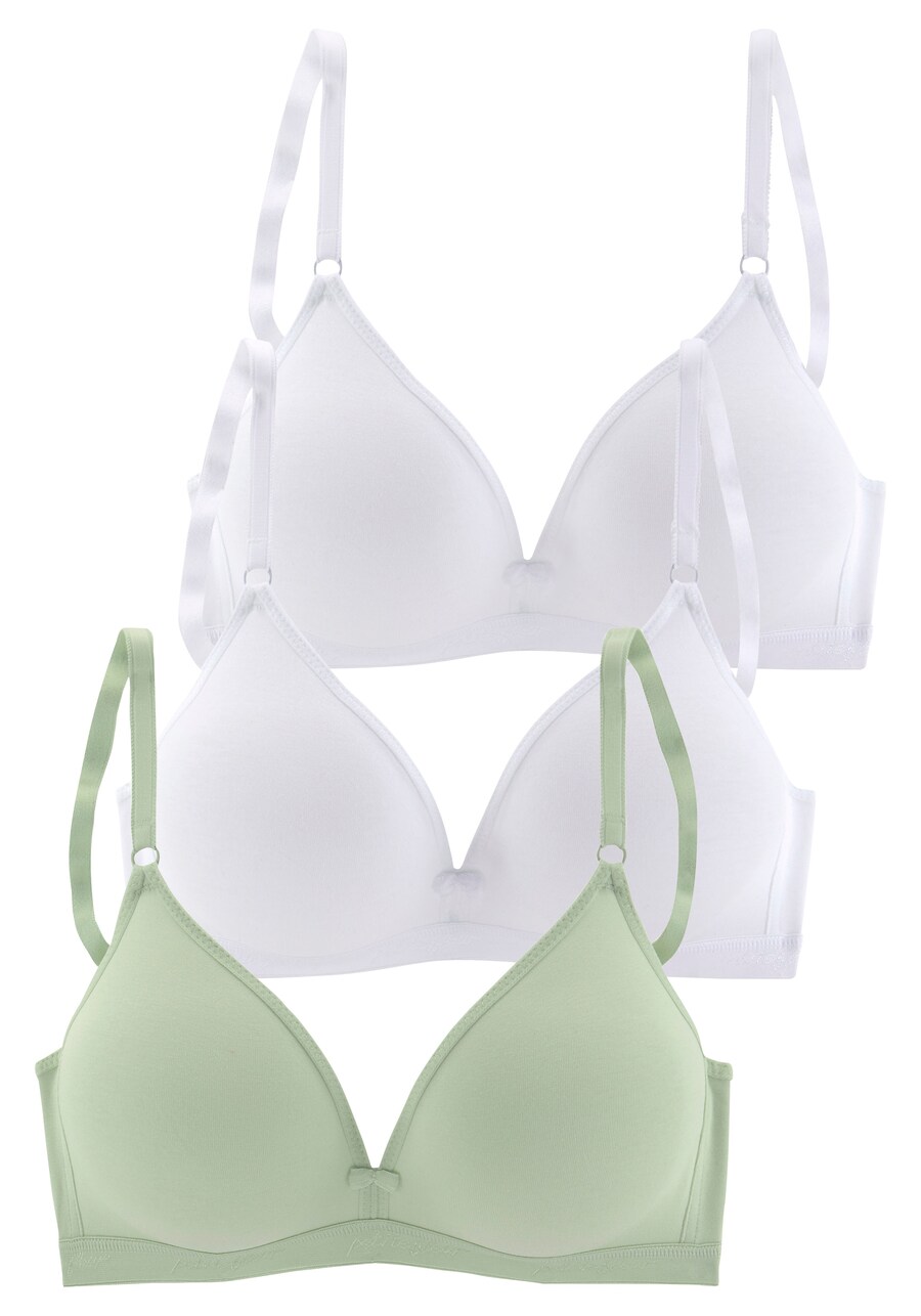 

Футболка-бюстгальтер PETITE FLEUR 2x weiß, 1x grün, Light green/White