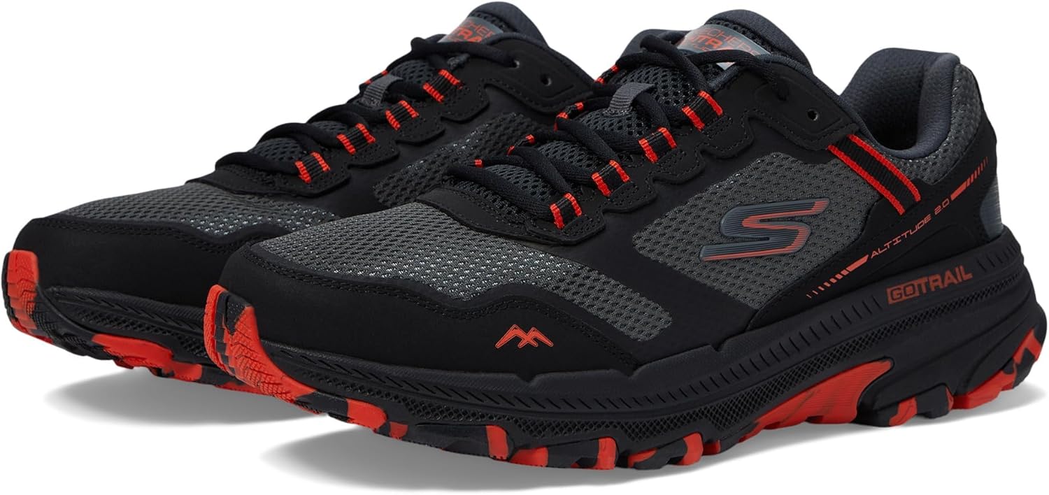 Мужские кроссовки Skechers Go Run Trail Altitude 2.0-Marble Rock 3.0, черный/оранжевый — фото 3