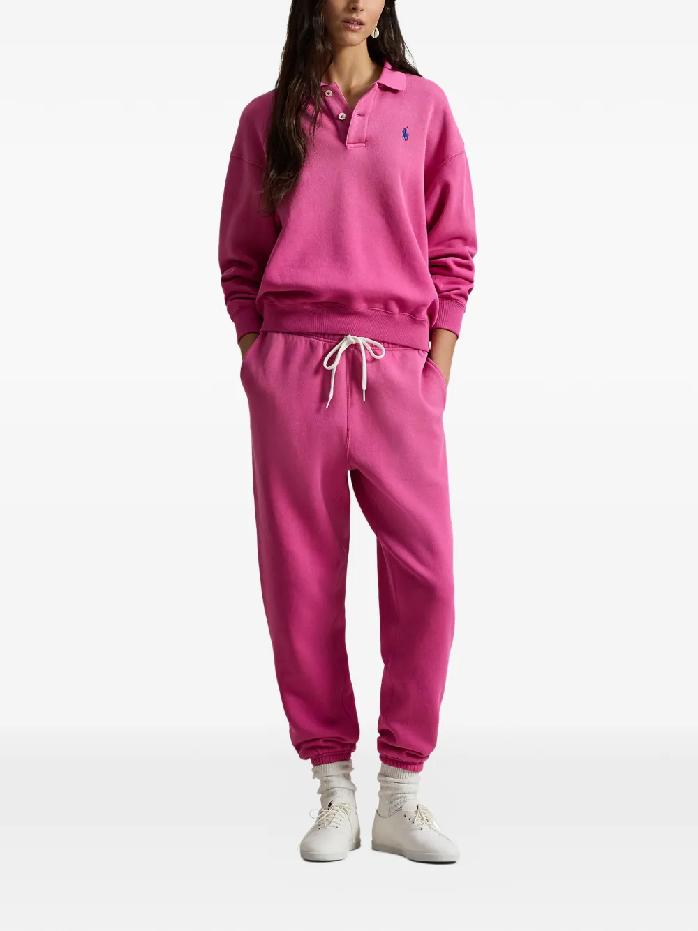 Флисовые спортивные брюки с кулиской Polo Ralph Lauren, розовый — фото 2