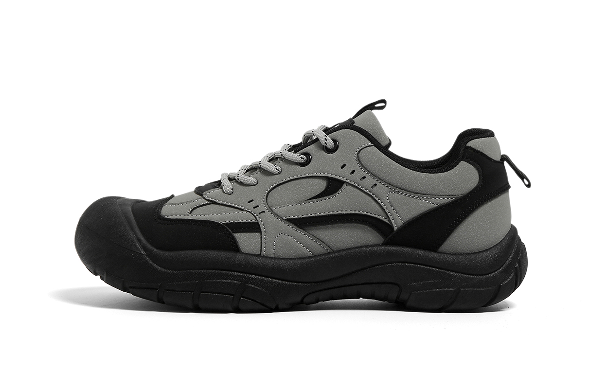 

Мужские повседневные низкие кроссовки с абразивной стойкостью для увеличения роста HUANQIU, черный серый