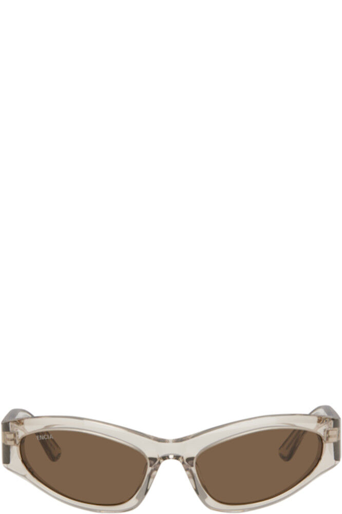 

Солнцезащитные очки Cateye с бежевым логотипом Balenciaga