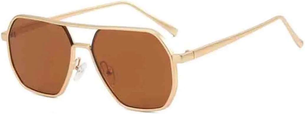 

Мужские солнцезащитные очки в винтажном стиле, однотонные, женские в стиле ретро, ​​модные, защитные очки, вогнутая форма, защита от УФ-излучения UV400 VVTWSSW, Gold Brown