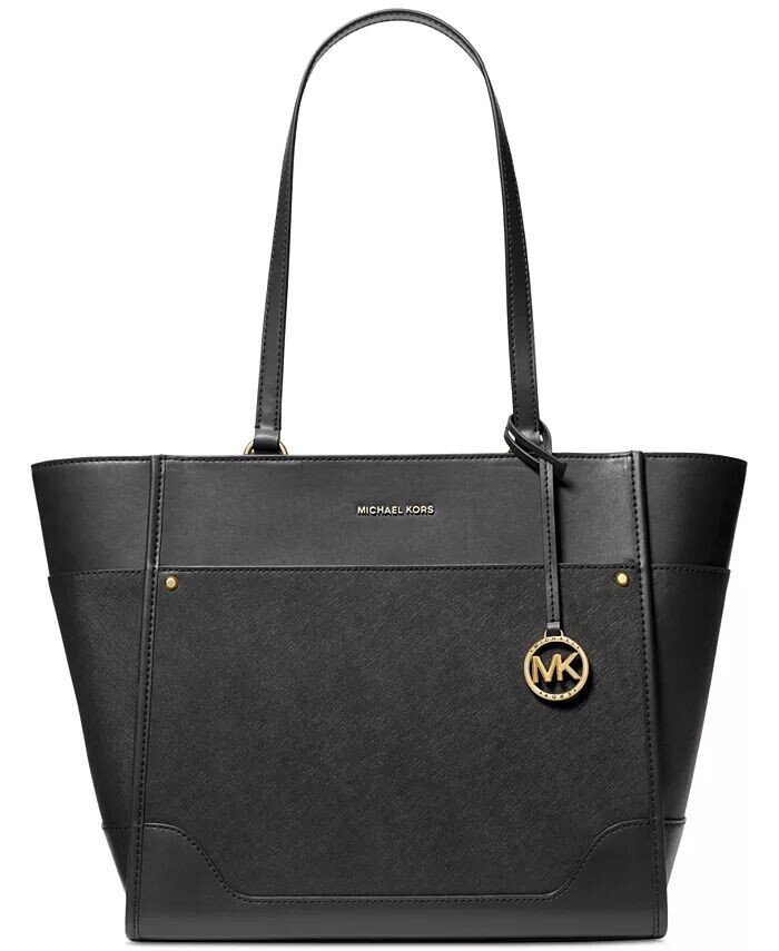 

Сумка-тоут Harrison Extra Large Leather Top на молнии Michael Kors, черный