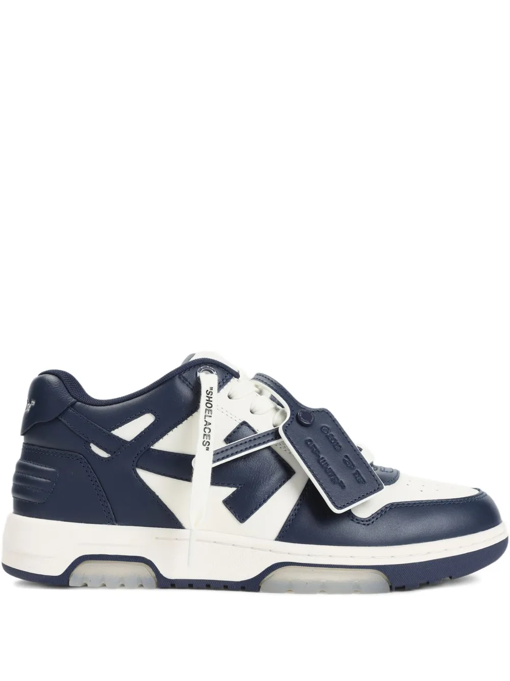 

Кожаные кроссовки с нашивкой «стрелка в офисе» OFF-WHITE, синий