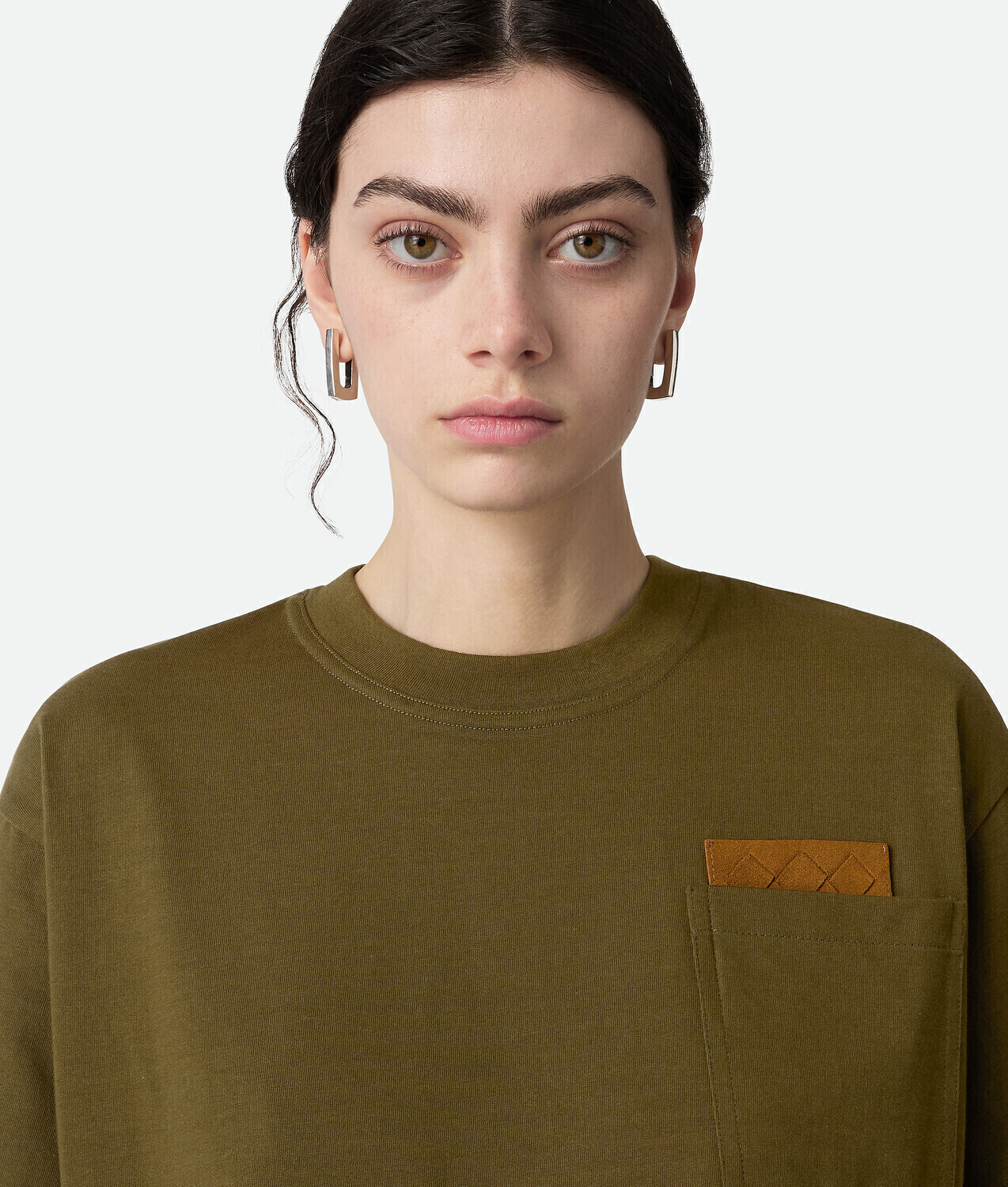 Cotton jersey t-shirt BOTTEGA VENETA, сосново-зеленый — фото 4
