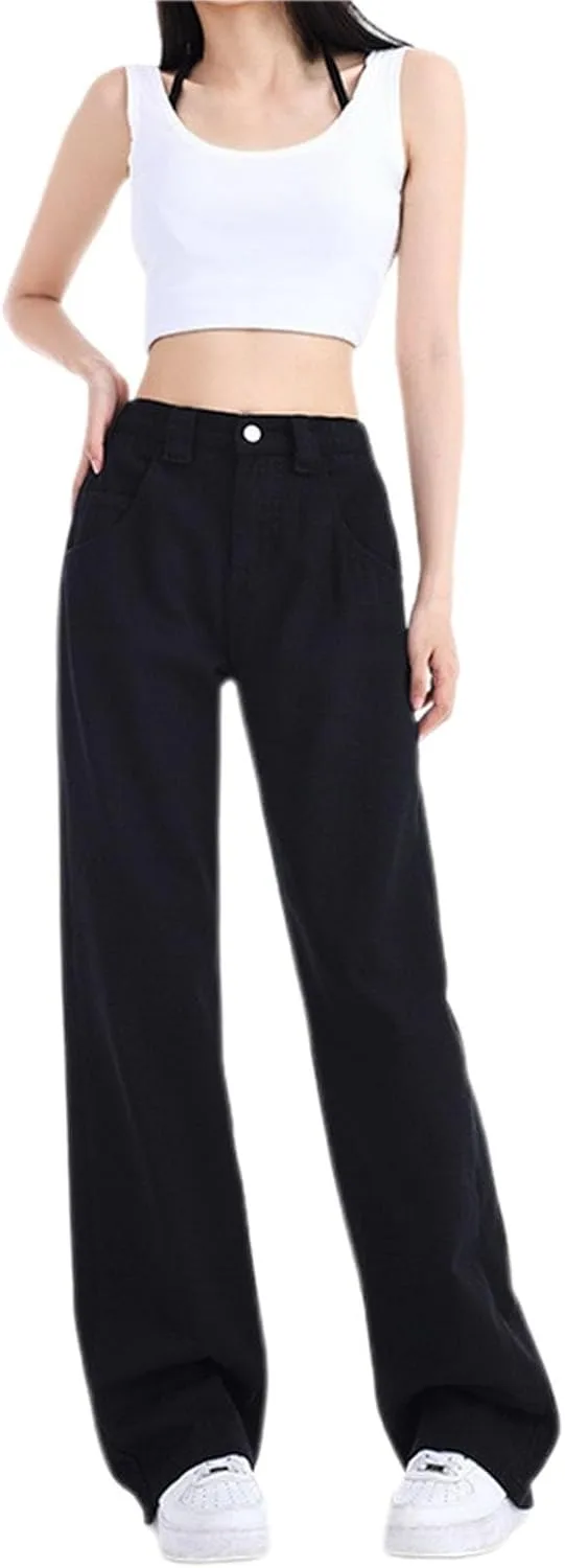 

Женские джинсы Wide Leg Mid Rise Baggy Plus Size Denim Pants Distress Vintage Y2K