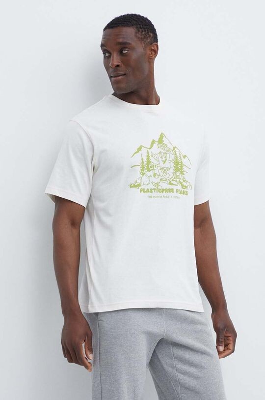 

Хлопковая футболка Patron Plasticfree Peaks The North Face, бежевый