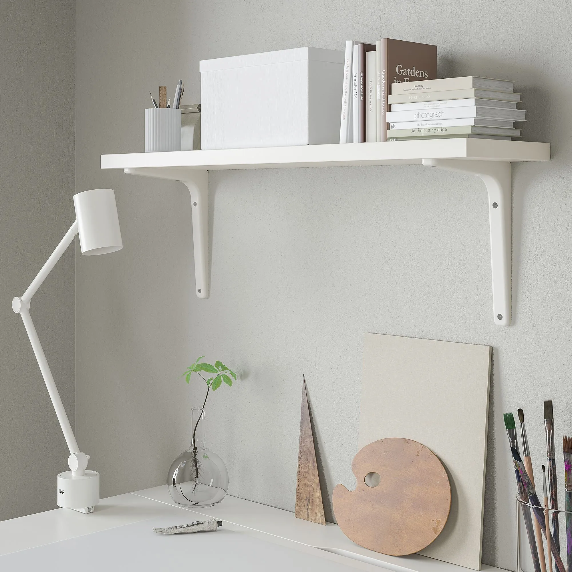 Полка настенная, белая, 80x20 см, BERGSHULT/TOMTHULT IKEA — фото 3
