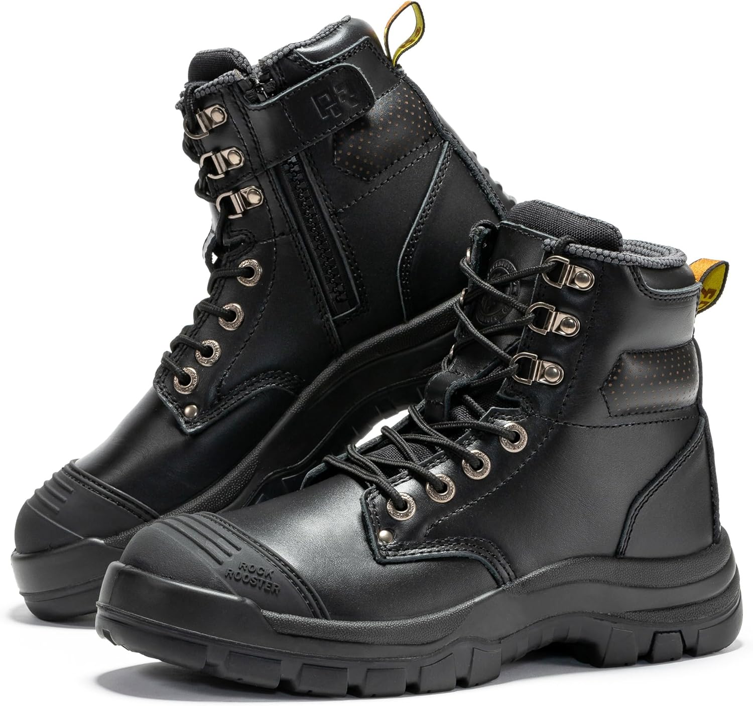 

Ботинки ROCKROOSTER Madison 6 с металлическим носком для мужчин, с боковой молнией YKK, противоскользящей резиновой подошвой, удобные легкие дышащие кожаные ботинки с боковой молнией, металл, соответствует стандарту ASTM F2413-18 M/I/C EH AK052,...