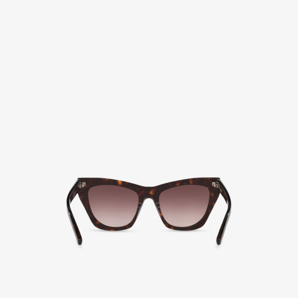 Солнцезащитные очки Saint Laurent Kate «кошачий глаз» из ацетата, коричневый — фото 3
