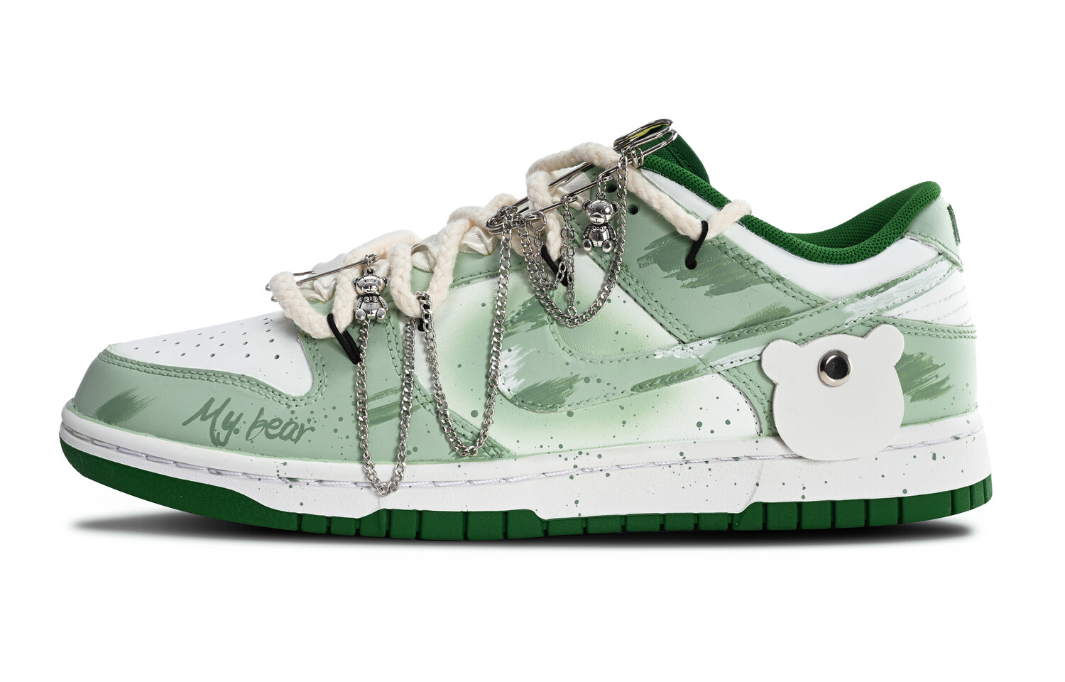 

Кроссовки Nike Dunk Skateboarding Shoes Men Low-top Green/White, светло-зеленый