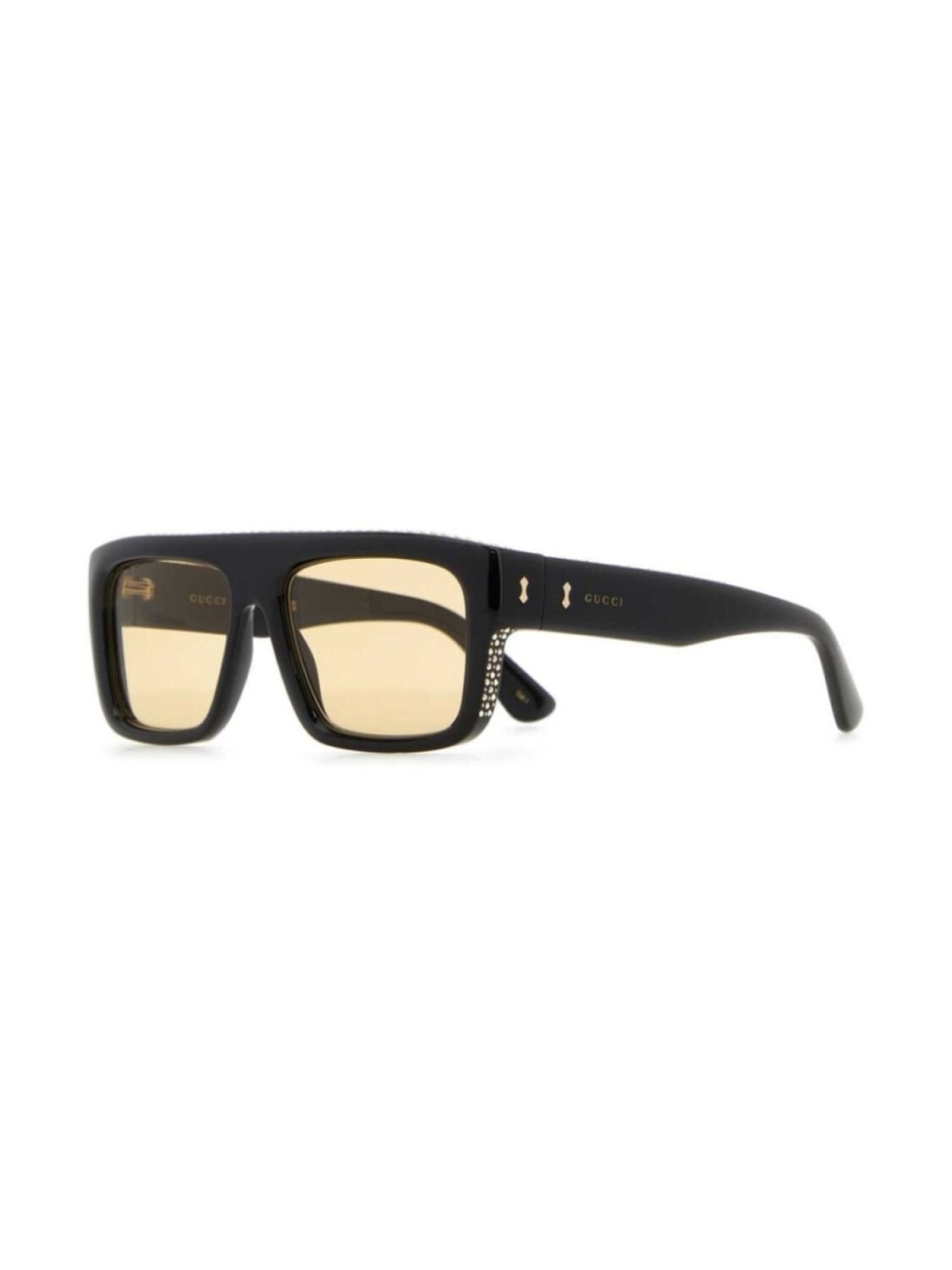 Солнцезащитные очки Gucci Eyewear в прямоугольной оправе с выгравированным логотипом, черный — фото 2