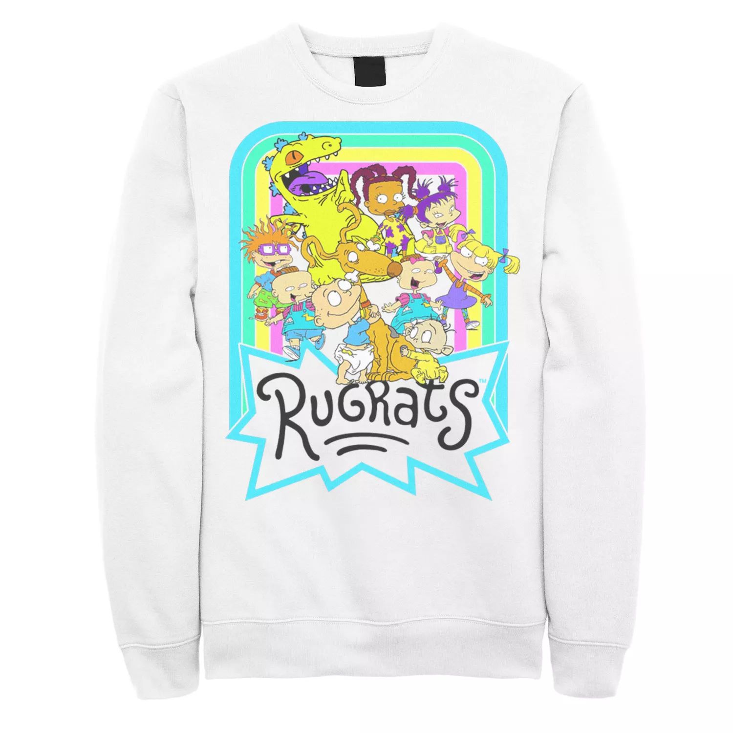 

Мужской свитшот Nickelodeon Rugrats Neon Rainbow Reptar And Friends Licensed Character