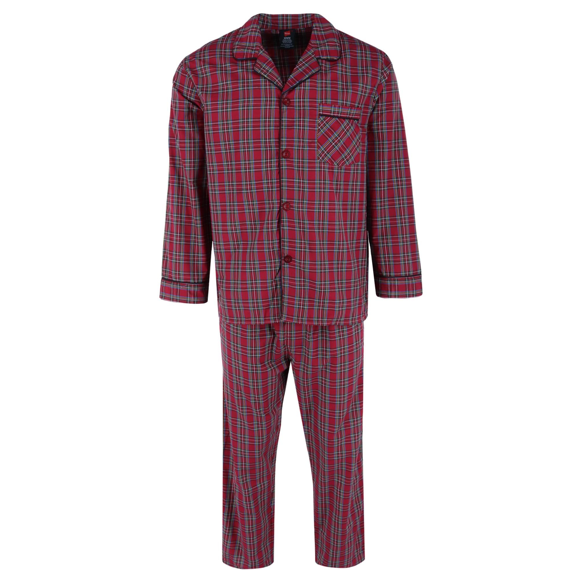 

Мужской пижамный комплект из сукна с длинными рукавами Hanes, красный
