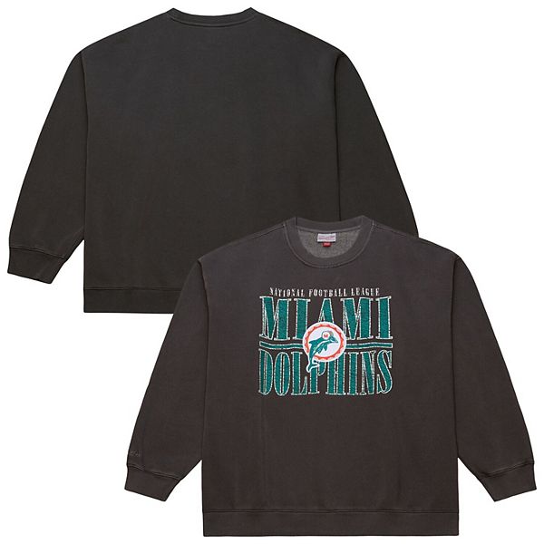 

Мужской свитшот miami dolphins downtown crew vintage logo черный Mitchell & Ness
