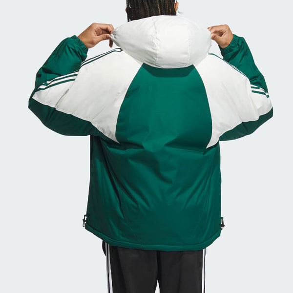 Куртка оригинальные двусторонние пуховики Adidas, зеленый — фото 4