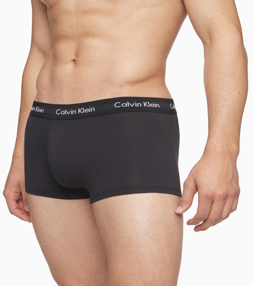 Комплект из 3 мужских трусов-боксеров Calvin Klein из хлопка и эластичной ткани с низкой посадкой, 3 Black — фото 4