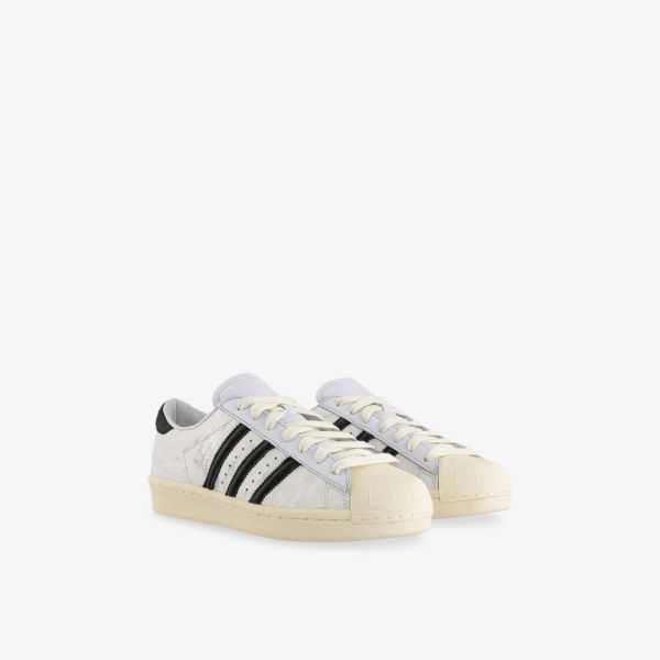 Кроссовки кожаные Adidas Superstar Vintage с принтом логотипа, черный — фото 3