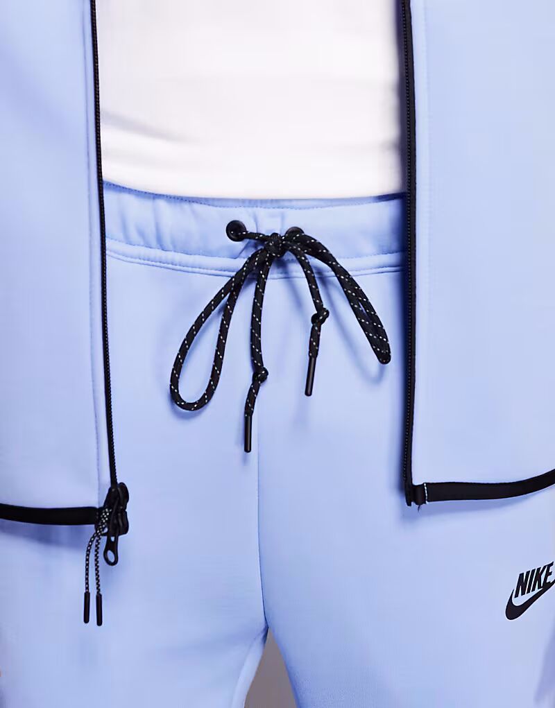 Светоотражающие спортивные брюки Tech Fleece светло-голубого цвета Nike — фото 4