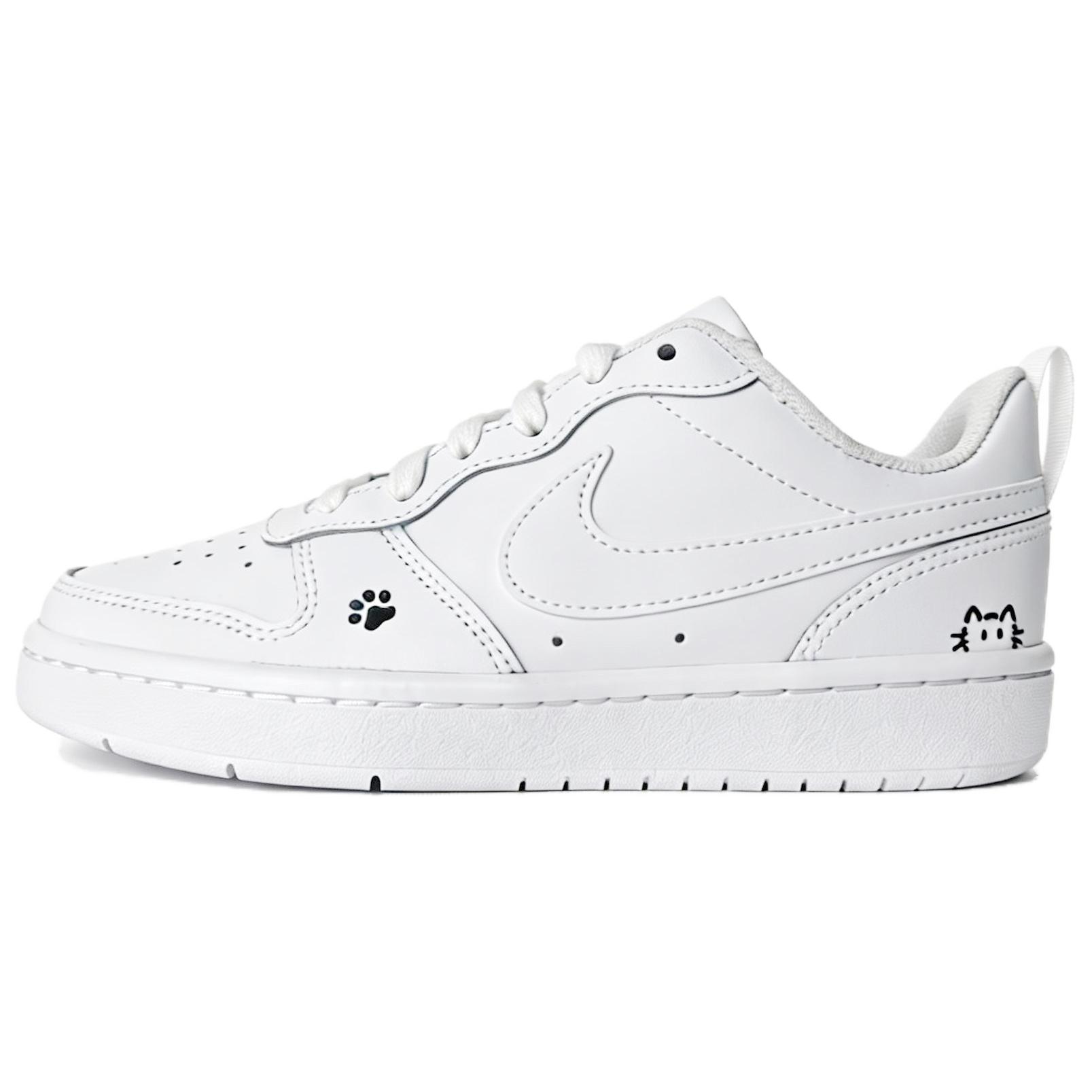 

Кроссовки для скейтборда Unisex Twilight Snow Cat Paw Leather с амортизацией, устойчивые к истиранию и скольжению, низкие, белые Nike, белый