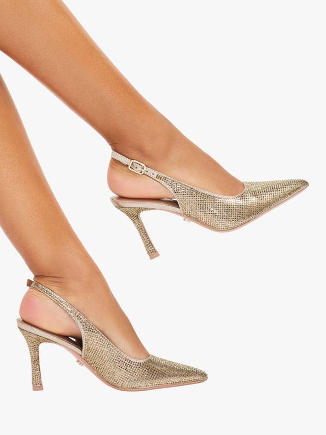 Corletta туфли-лодочки на каблуке с кристаллами и ремешком на пятке Carvela, Gold — фото 2
