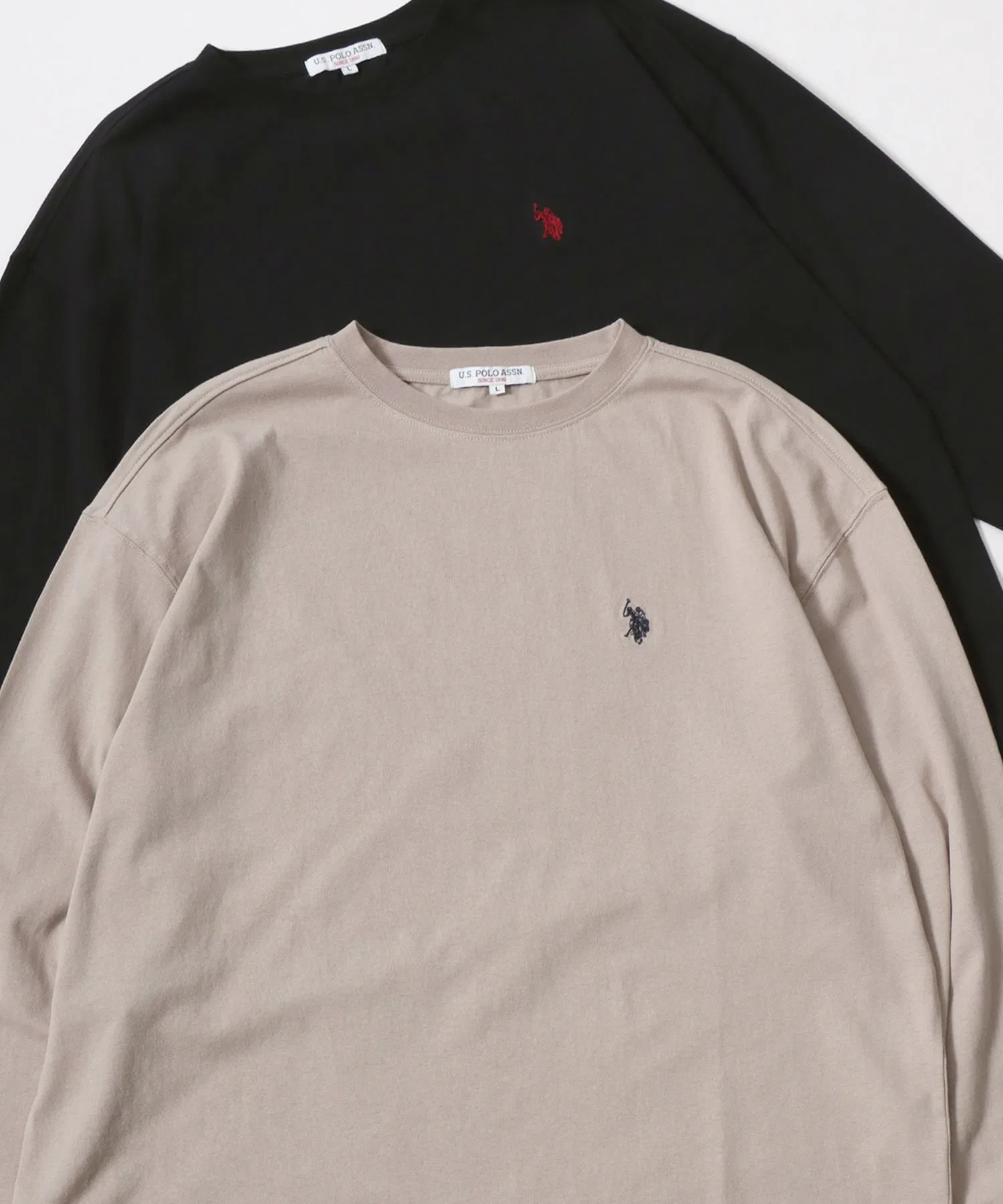 Унисекс футболка с вышивкой U.S. POLO ASSN. оверсайз бежевого цвета