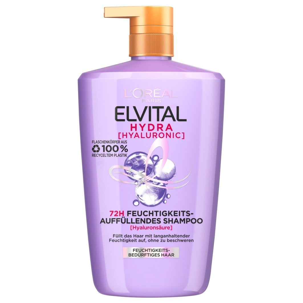 

Шампунь elvital hydra [hyaluronic] feuchtigkeits-auffüllendes shampoo Loreal Paris, объем 1000 мл