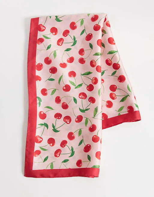 

Розовый квадратный атласный шарф Accessorize