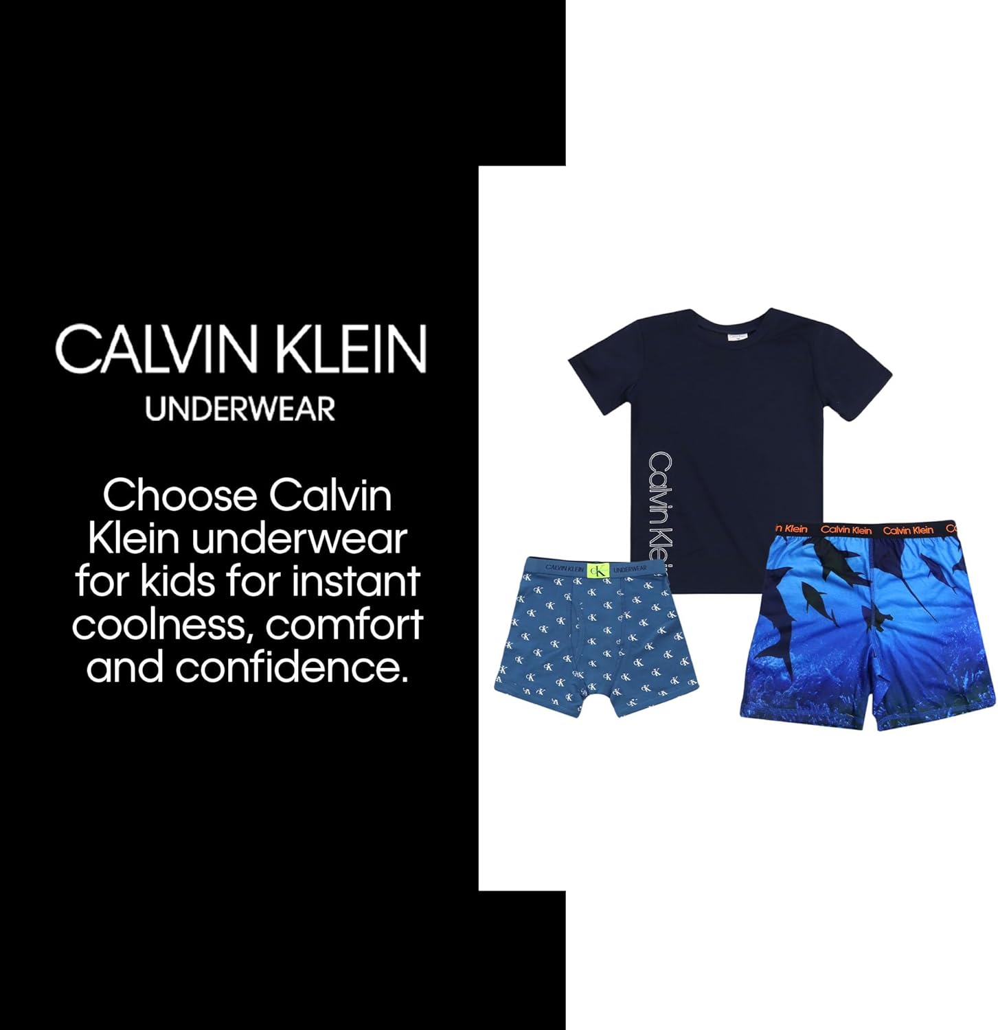 Пижамный комплект Calvin Klein для мальчиков, состоящий из двух частей: верха и низа, Black Iris / Marble — фото 4