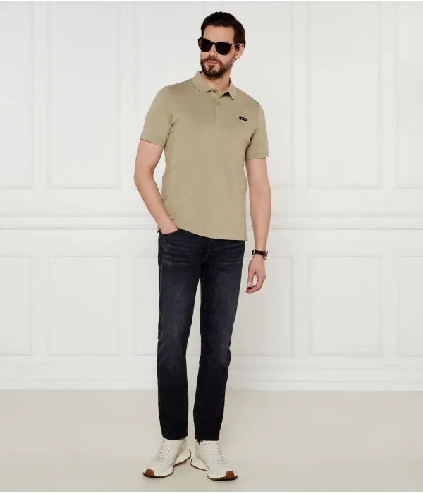 Футболка поло Slim fit Calvin Klein, бежевый — фото 2